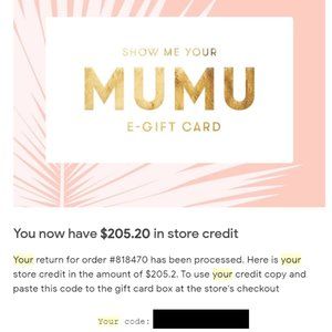Show Me Your Mumu Gift Card